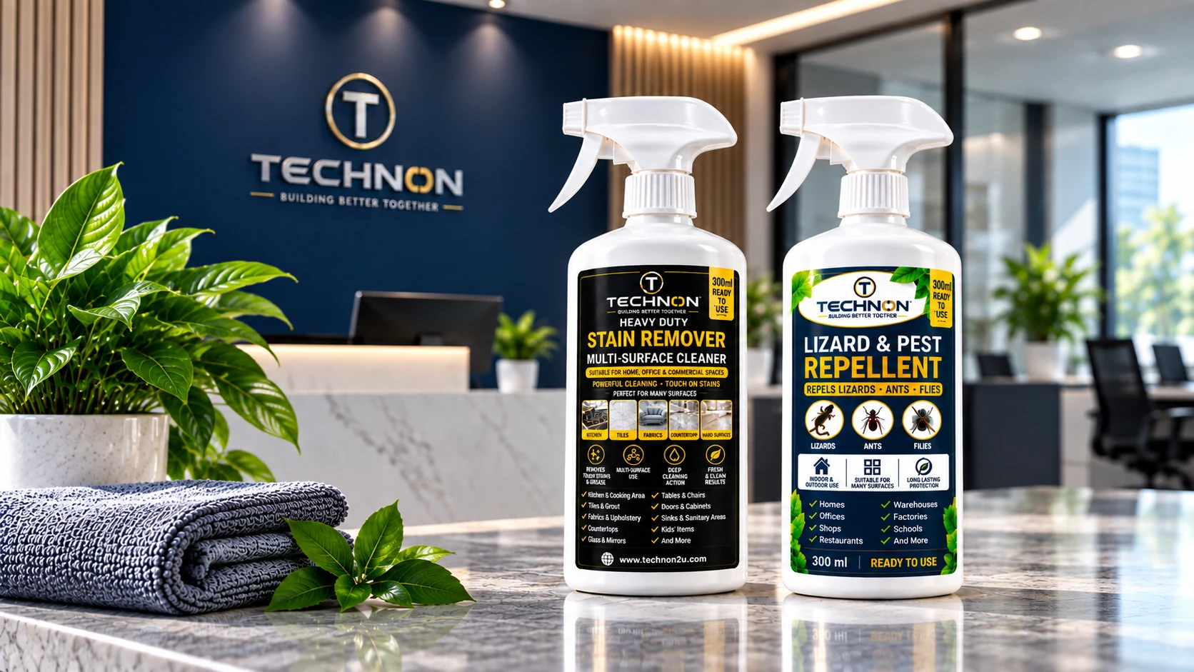 TECHNON Heavy Duty Stain Remover and Lizard & Pest Repellent 300ml